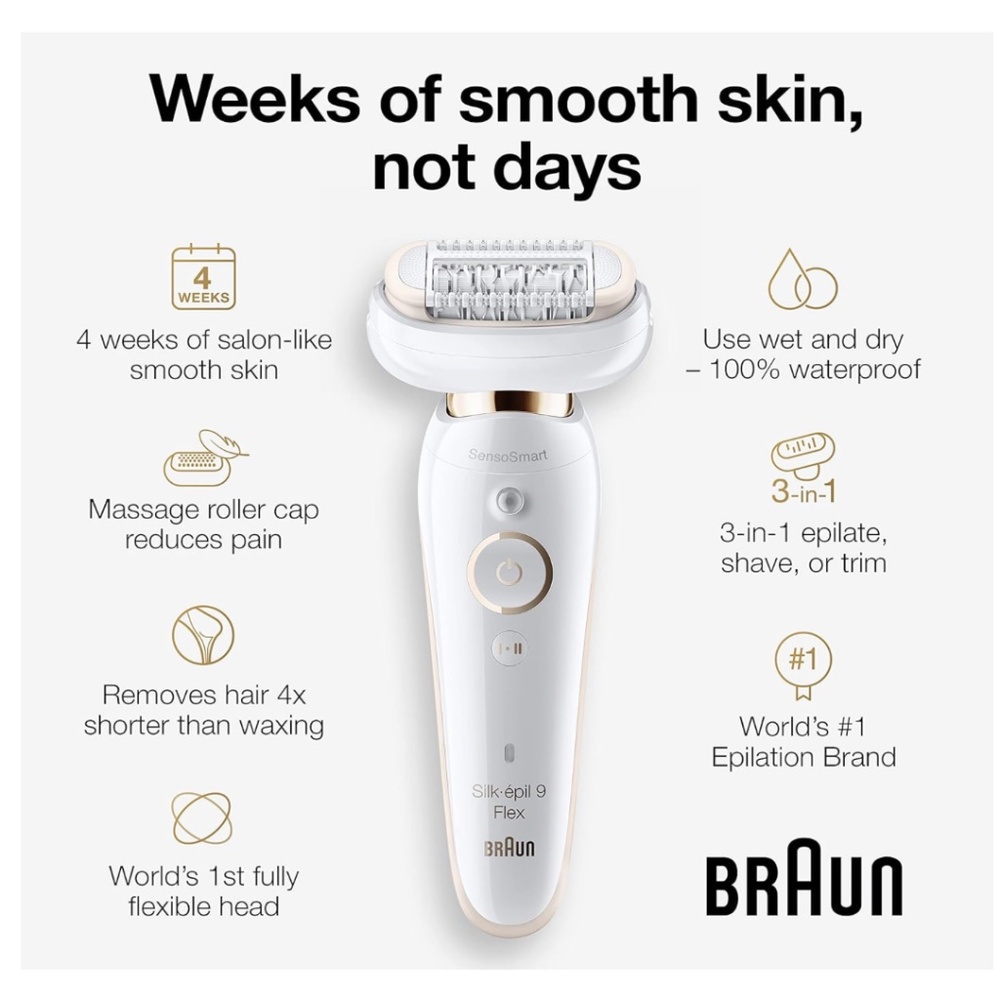 Braun Epilator Silk-épil 9 Flex 9-300 Beauty Set - Picture 3 of 5